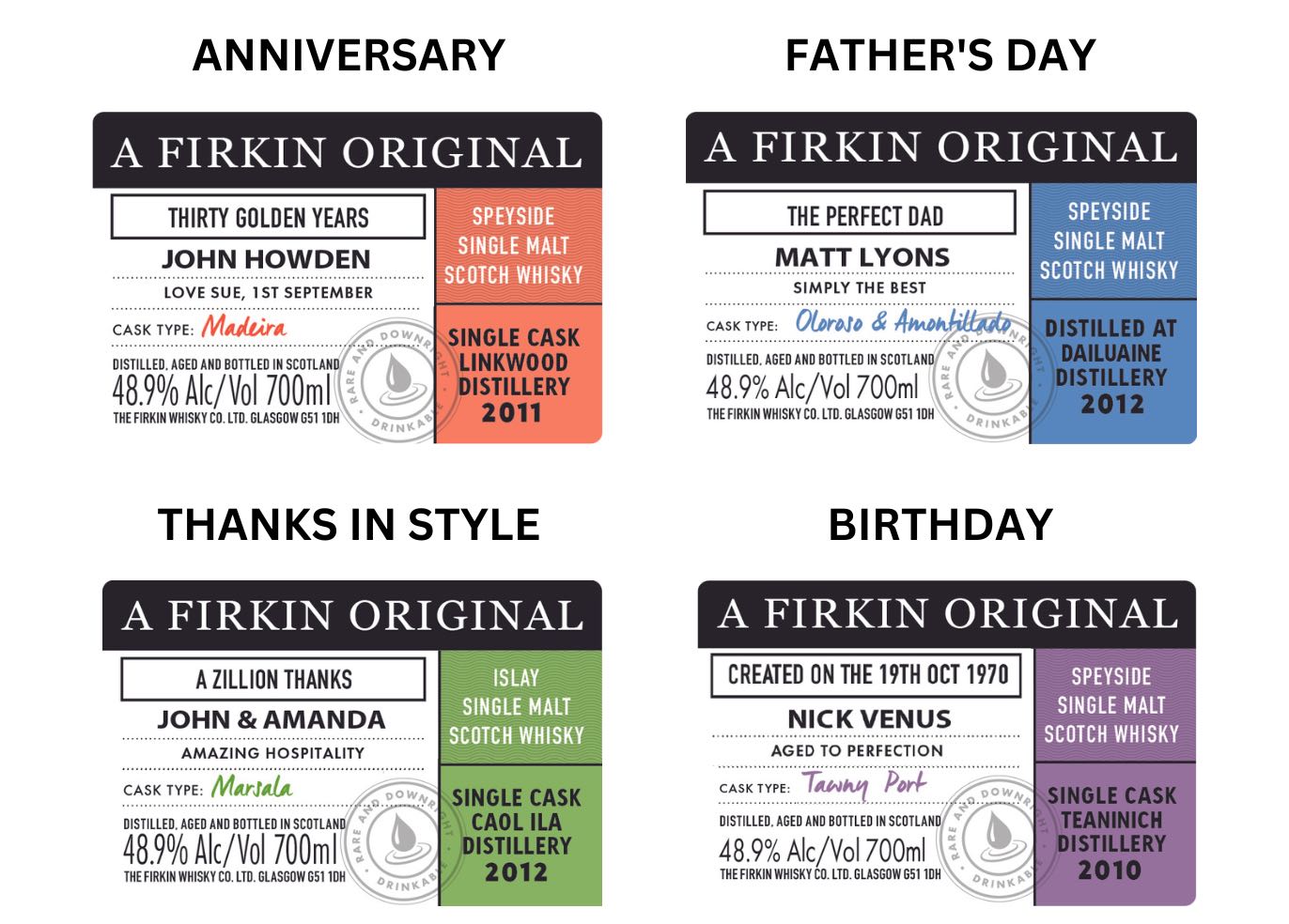 Gepersonaliseerde Firkin single malt-whisky